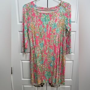 Lilly Pulitzer Pink Floral Dress. Size XL.